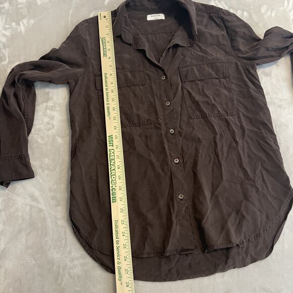Aritzia Babaton Utility Top Womens Small Brown Button Up Minimalist Old Money - Picture 7 of 11